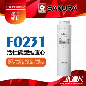 【SAKURA 櫻花】F0231活性碳纖維濾心 ★適用P0670★適用P0583A/P0585 ★適用 P0680/P0681/P0780/P0581第二道 ★過濾大於0.5微米雜質 ★專利濾心卡榫 ★DIY省時省力--