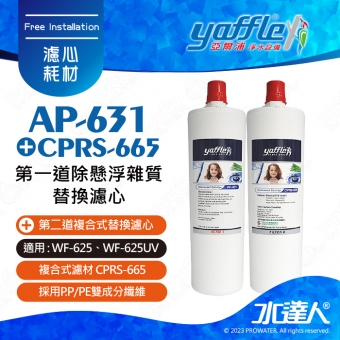 【亞爾浦Yaffle】日本系列 6系列 櫥下型家用二道式純淨淨水器濾心組 CPRS-665+AP-631