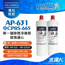 【亞爾浦Yaffle】日本系列 6系列 櫥下型家用二道式純淨淨水器濾心組 CPRS-665+AP-631